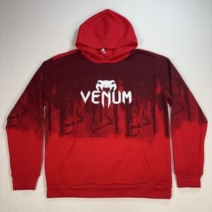 Venum Hoodie Men's XL Red Pocket Lightweight Fleece Sweatshirt UFC Pullover MMA